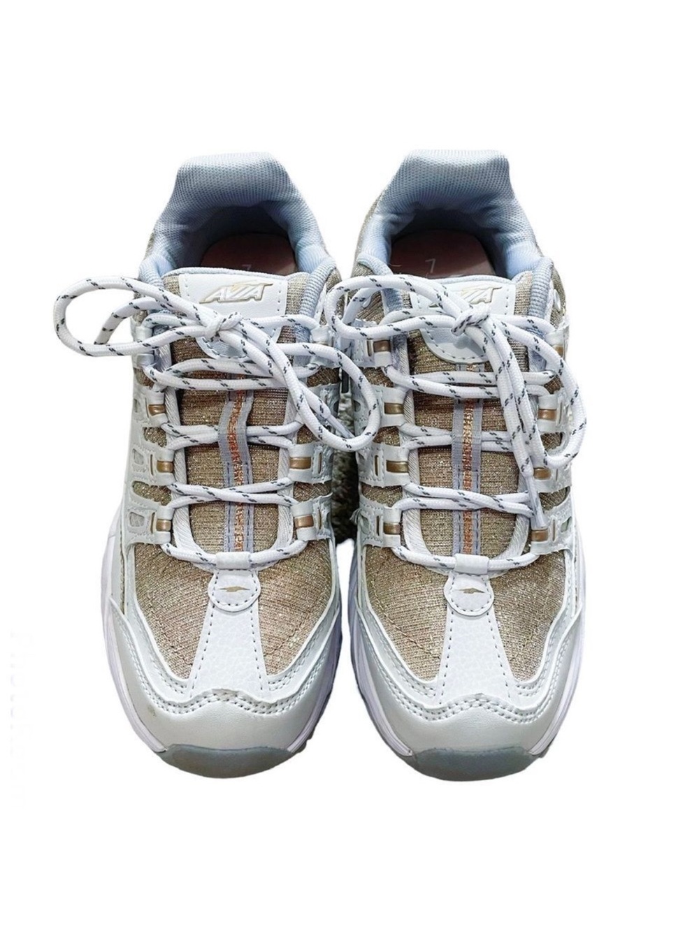 Avia Women's Glitter Sneakers - White and Gold - Picture 10 of 13